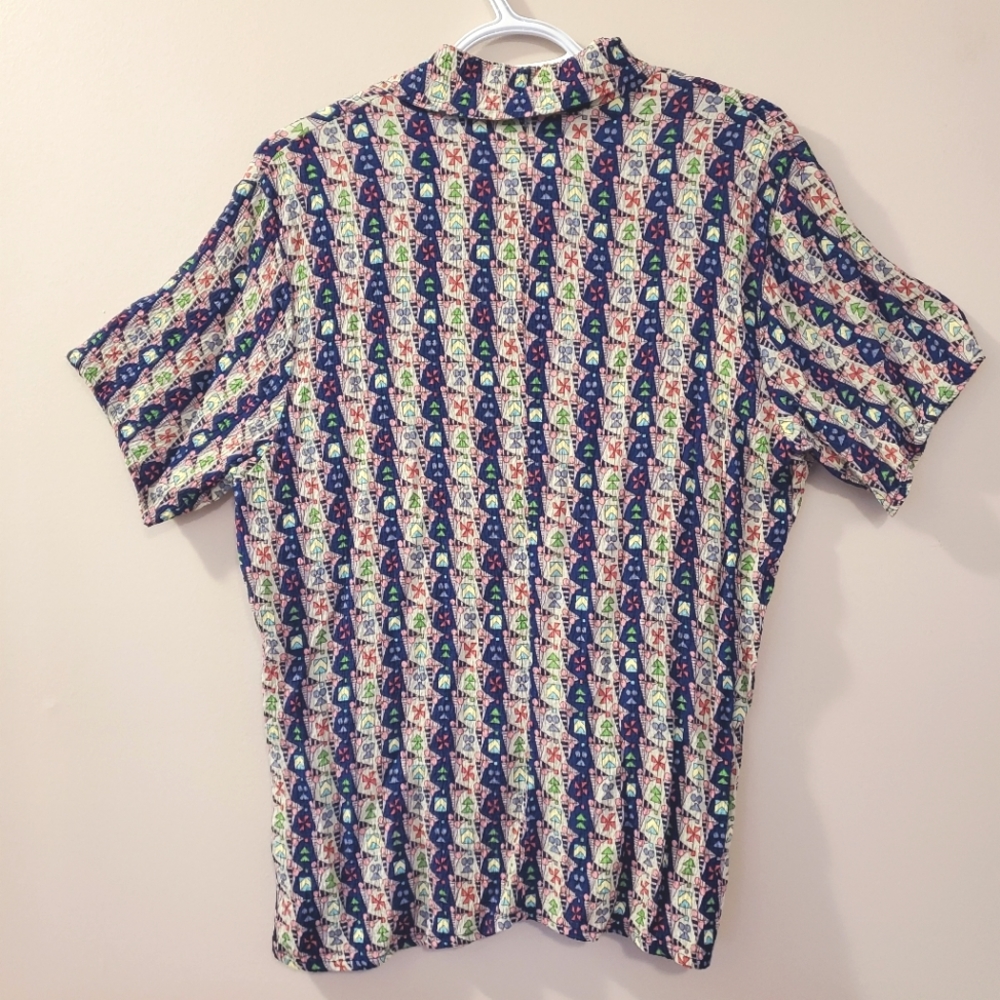 FLAX - Patterned Rayon Blouse - Size S - Picture 6 of 7